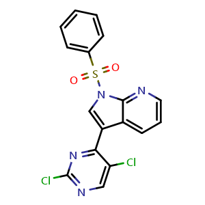 4-(1-(benzenesulfonyl)-1H-pyrrolo[2,3-b]pyridin-3-yl)-2,5-dichloropyrimidine
