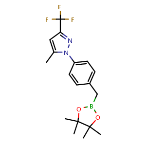 5-methyl-1-(4-((4,4,5,5-tetramethyl-1,3,2-dioxaborolan-2-yl)methyl)phenyl)-3-(trifluoromethyl)-1H-pyrazole