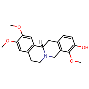 Chemical structure of (S)-2,3,9-trimethoxy-5,8,13,13a-tetrahydro-6H-isoquinolino[3,2-a]isoquinolin-10-ol , CAS 30413-84-4, AChemBlock AD271384