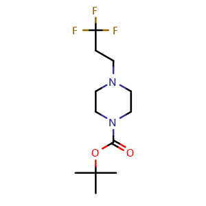 Chemical structure of tert-butyl 4-(3,3,3-trifluoropropyl)piperazine-1-carboxylate , CAS 337530-56-0, AChemBlock AD271395