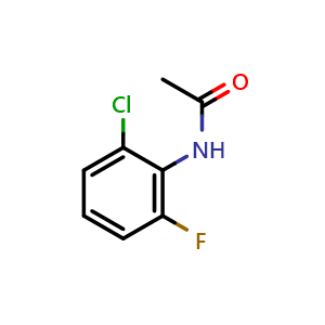 Chemical structure of N-(2-chloro-6-fluorophenyl)acetamide , CAS 343-73-7, AChemBlock AD271399