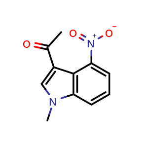 Chemical structure of 1-(1-methyl-4-nitro-1H-indol-3-yl)ethan-1-one , CAS 36710-26-6, AChemBlock AD271409