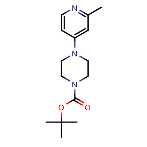 Chemical structure of tert-butyl 4-(2-methylpyridin-4-yl)piperazine-1-carboxylate , CAS 392332-15-9, AChemBlock AD271417