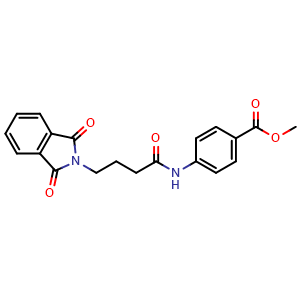 Chemical structure of Methyl 4-(4-(1,3-dioxoisoindolin-2-yl)butanamido)benzoate , CAS 448231-16-1, AChemBlock AD271432