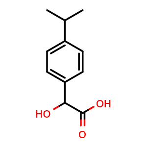 Chemical structure of 2-hydroxy-2-(4-(propan-2-yl)phenyl)acetic acid , CAS 4607-63-0, AChemBlock AD271434