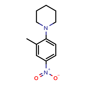 Chemical structure of 1-(2-methyl-4-nitrophenyl)piperidine , CAS 51248-16-9, AChemBlock AD271444