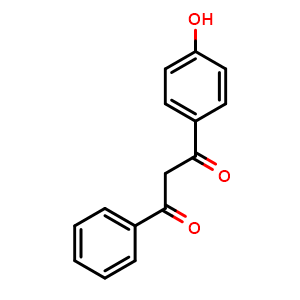 Chemical structure of 1-(4-hydroxyphenyl)-3-phenylpropane-1,3-dione , CAS 52046-71-6, AChemBlock AD271451
