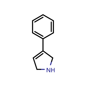 Chemical structure of 3-Phenyl-2,5-dihydro-1H-pyrrole , CAS 52906-59-9, AChemBlock AD271452