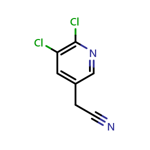 Chemical structure of 2-(5,6-Dichloropyridin-3-yl)acetonitrile , CAS 54226-45-8, AChemBlock AD271458