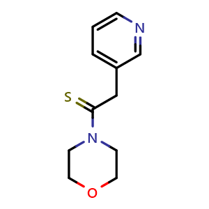 Chemical structure of 1-morpholino-2-(pyridin-3-yl)ethane-1-thione , CAS 5423-64-3, AChemBlock AD271459