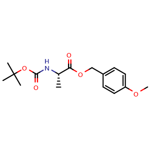 Chemical structure of (4-methoxyphenyl)methyl(2S)-2-{[(tert-butoxy)carbonyl]amino}propanoate , CAS 557768-95-3, AChemBlock AD271467