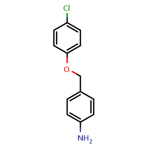 Chemical structure of 4-((4-chlorophenoxy)methyl)aniline , CAS 57181-05-2, AChemBlock AD271476
