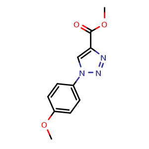 Chemical structure of methyl 1-(4-methoxyphenyl)-1H-1,2,3-triazole-4-carboxylate , CAS 595570-27-7, AChemBlock AD271481