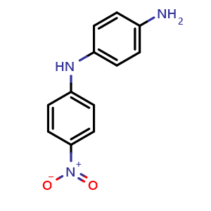 Chemical structure of N1-(4-nitrophenyl)benzene-1,4-diamine , CAS 6149-34-4, AChemBlock AD271490