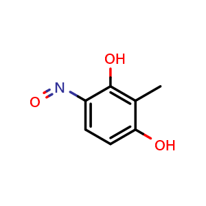 Chemical structure of 2-methyl-4-nitrosobenzene-1,3-diol , CAS 65882-00-0, AChemBlock AD271503