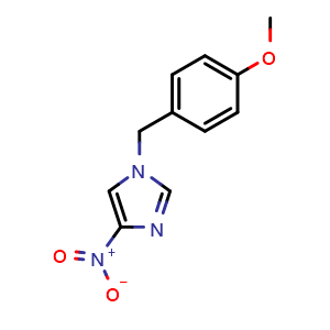 Chemical structure of 1-[(4-methoxyphenyl)methyl]-4-nitro-1H-imidazole , CAS 68019-66-9, AChemBlock AD271510