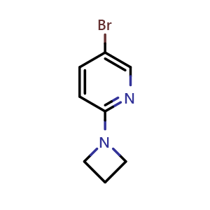 Chemical structure of 2-(azetidin-1-yl)-5-bromopyridine , CAS 708273-64-7, AChemBlock AD271516