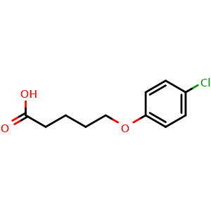 Chemical structure of 5-(4-chlorophenoxy)pentanoic acid , CAS 7170-55-0, AChemBlock AD271519