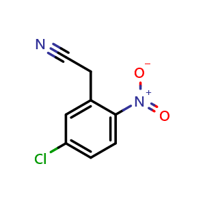 Chemical structure of 2-(5-chloro-2-nitrophenyl)acetonitrile , CAS 72301-65-6, AChemBlock AD271521