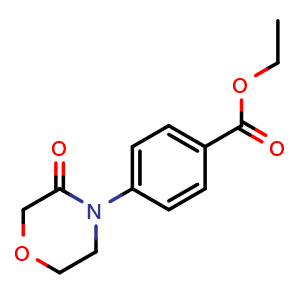 Chemical structure of Ethyl 4-(3-oxomorpholino)benzoate , CAS 766556-56-3, AChemBlock AD271533