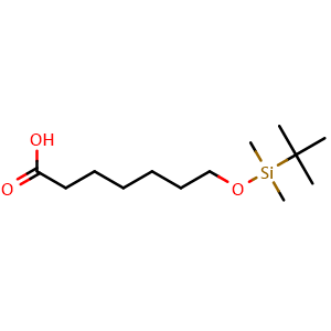 Chemical structure of 7-[(tert-Butyldimethylsilyl)oxy]heptanoic acid , CAS 77744-45-7, AChemBlock AD271535