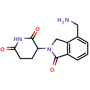 Chemical structure of 3-(4-(Aminomethyl)-1-oxoisoindolin-2-yl)piperidine-2,6-dione , CAS 790652-68-5, AChemBlock AD271538