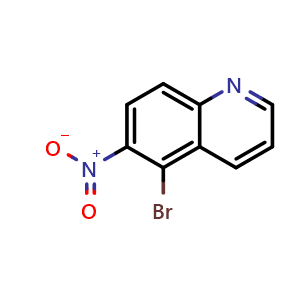 Chemical structure of 5-bromo-6-nitroquinoline , CAS 855837-58-0, AChemBlock AD271561