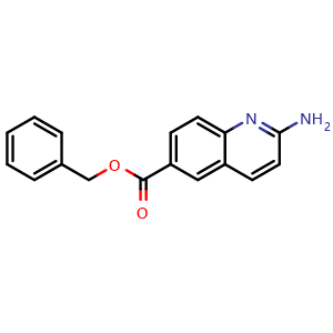 Chemical structure of benzyl 2-aminoquinoline-6-carboxylate , CAS 863492-35-7, AChemBlock AD271569
