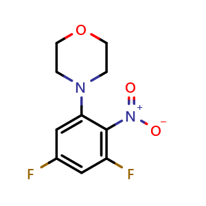 Chemical structure of 4-(3,5-Difluoro-2-nitrophenyl)morpholine , CAS 879644-36-7, AChemBlock AD271584