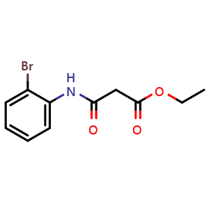 Chemical structure of Ethyl 2-[(2-bromophenyl)carbamoyl]acetate , CAS 880883-60-3, AChemBlock AD271586