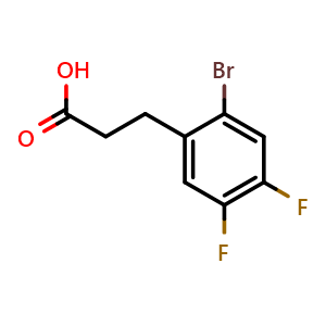 Chemical structure of 3-(2-bromo-4,5-difluorophenyl)propanoic acid , CAS 881189-69-1, AChemBlock AD271587