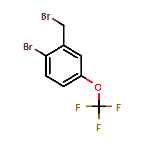 Chemical structure of 1-bromo-2-(bromomethyl)-4-(trifluoromethoxy)benzene , CAS 886763-13-9, AChemBlock AD271591