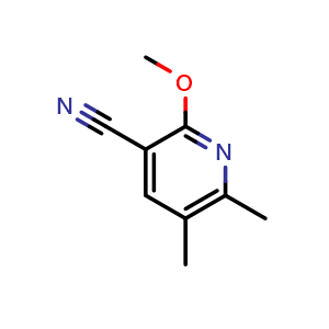 Chemical structure of 2-methoxy-5,6-dimethylpyridine-3-carbonitrile , CAS 88818-86-4, AChemBlock AD271593