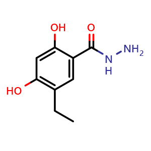 Chemical structure of 5-ethyl-2,4-dihydroxybenzohydrazide , CAS 888216-43-1, AChemBlock AD271594