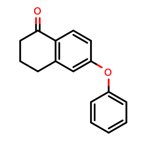 Chemical structure of 6-phenoxy-1,2,3,4-tetrahydronaphthalen-1-one , CAS 90401-82-4, AChemBlock AD271599