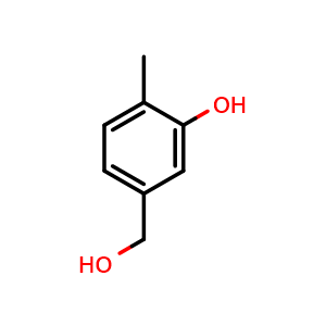 Chemical structure of 5-(hydroxymethyl)-2-methylphenol , CAS 90953-62-1, AChemBlock AD271605
