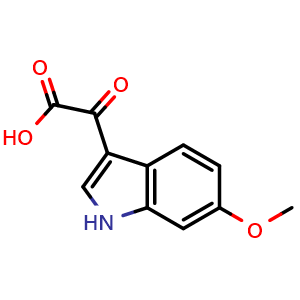 Chemical structure of 2-(6-methoxy-1H-indol-3-yl)-2-oxoacetic acid , CAS 91092-89-6, AChemBlock AD271608