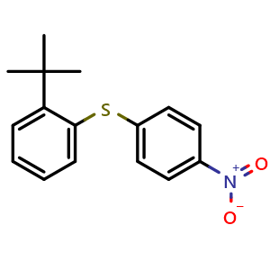 Chemical structure of 1-tert-butyl-2-[(4-nitrophenyl)sulfanyl]benzene , CAS 913961-18-9, AChemBlock AD271613