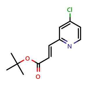 Chemical structure of tert-Butyl (E)-3-(4-chloropyridin-2-yl)acrylate , CAS 916799-79-6, AChemBlock AD271616