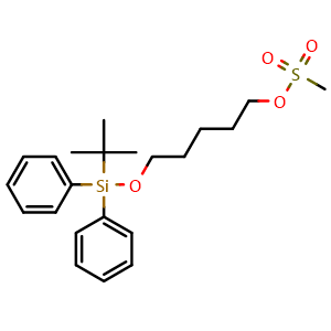 Chemical structure of 5-[(tert-butyldiphenylsilyl)oxy]pentyl methanesulfonate , CAS 928657-95-8, AChemBlock AD271624