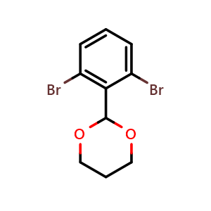 Chemical structure of 2-(2,6-dibromophenyl)-1,3-dioxane , CAS 937377-92-9, AChemBlock AD271632