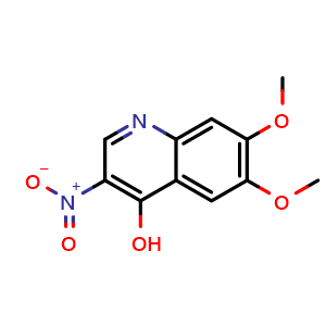 Chemical structure of 6,7-dimethoxy-3-nitroquinolin-4-ol , CAS 943736-66-1, AChemBlock AD271637