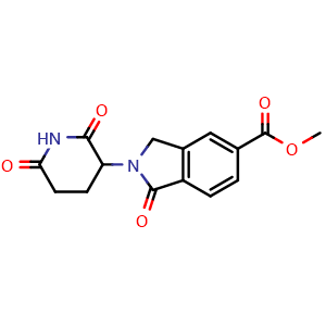 Chemical structure of methyl 2-(2,6-dioxopiperidin-3-yl)-1-oxo-2,3-dihydro-1H-isoindole-5-carboxylate , AChemBlock AD271652