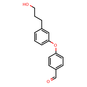 Chemical structure of 4-(3-(3-hydroxypropyl)phenoxy)benzaldehyde , AChemBlock AD271671