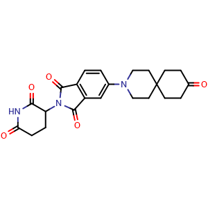 Chemical structure of 2-(2,6-dioxopiperidin-3-yl)-5-(9-oxo-3-azaspiro[5.5]undecan-3-yl)isoindoline-1,3-dione , AChemBlock AD271674