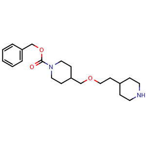 Chemical structure of Benzyl 4-((2-(piperidin-4-yl)ethoxy)methyl)piperidine-1-carboxylate , AChemBlock AD271683