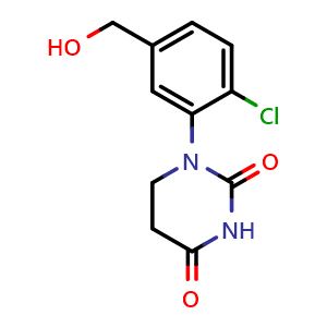 Chemical structure of 1-(2-Chloro-5-(hydroxymethyl)phenyl)dihydropyrimidine-2,4(1H,3H)-dione , AChemBlock AD271684