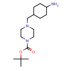 Chemical structure of tert-Butyl 4-[(4-aminocyclohexyl)methyl]piperazine-1-carboxylate , AChemBlock AD271696