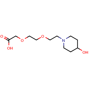 Chemical structure of 2-(2-(2-(4-hydroxypiperidin-1-yl)ethoxy)ethoxy)acetic acid , AChemBlock AD271699
