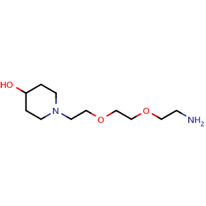 Chemical structure of 1-(2-(2-(2-aminoethoxy)ethoxy)ethyl)piperidin-4-ol , AChemBlock AD271755